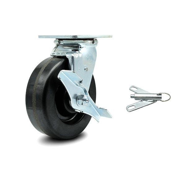 6 Inch Phenolic Caster with Ball Bearing and Brake/Swivel Lock